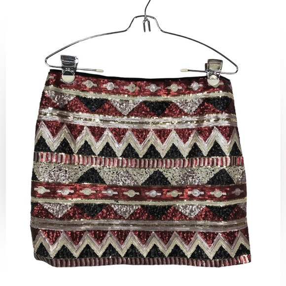 Pink Martini Women’s Sequined Skirt Side Zip Mini - Picture 2 of 7